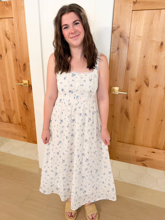 Floral Stripe Maxi Dress