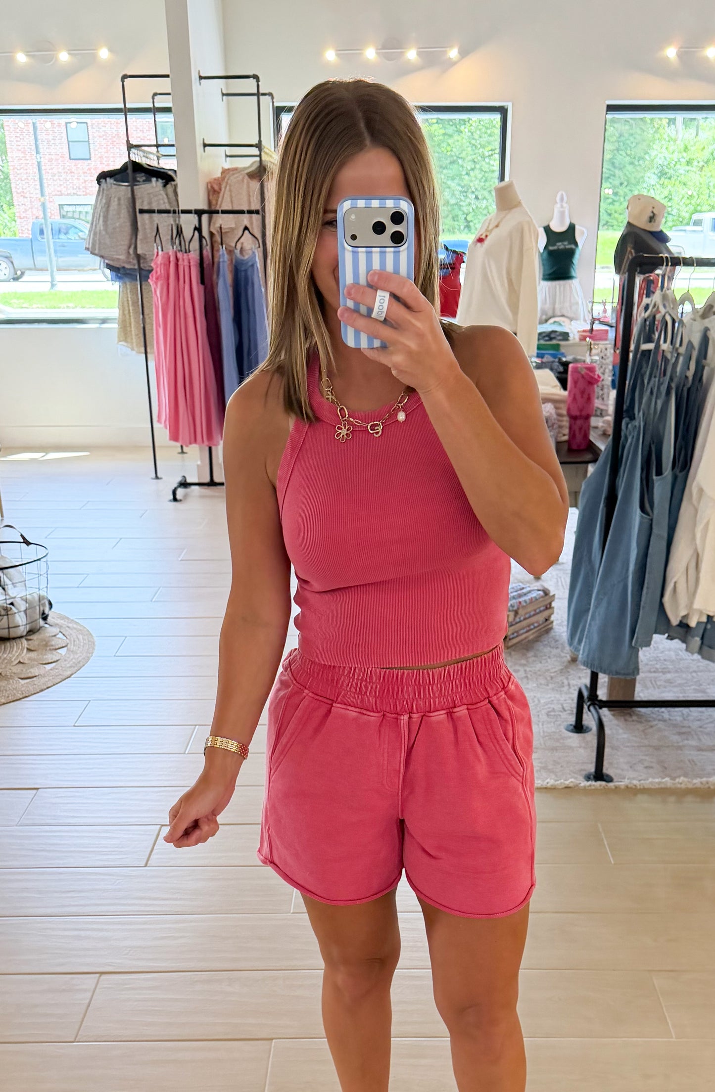 Mineral Wash Halter Tank, Strawberry