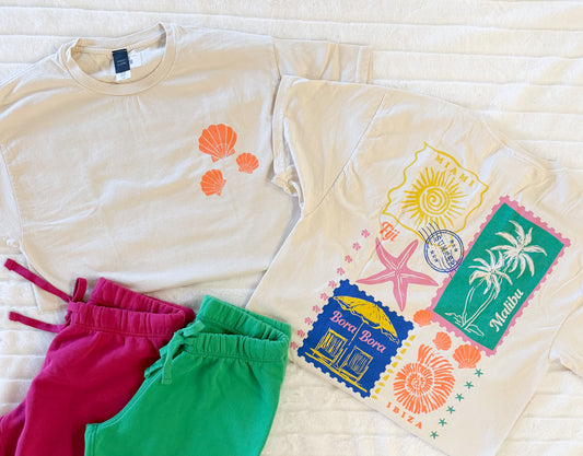 Tropical Stamps Oversized Graphic