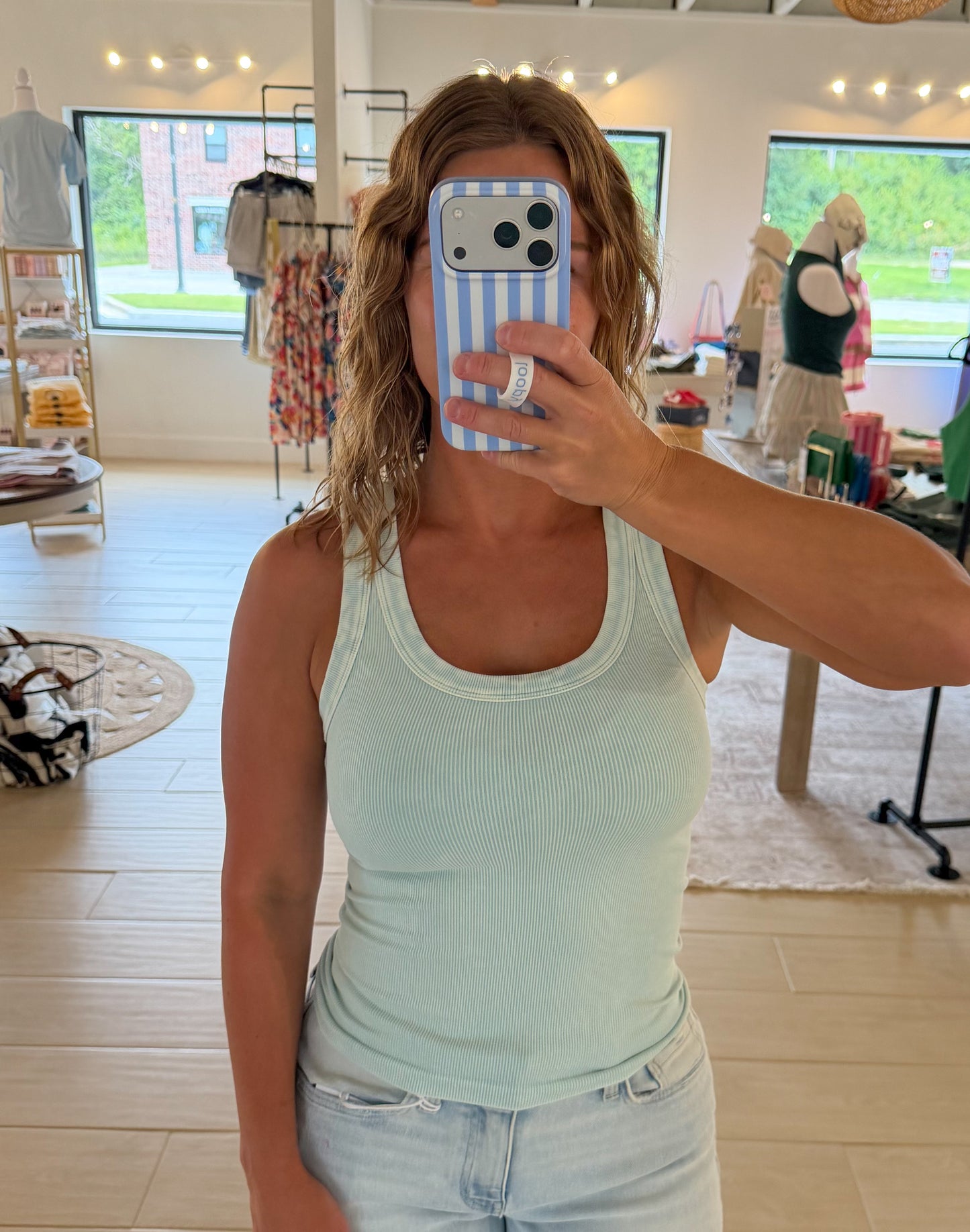 Reversible Ribbed Tank, Vintage Oasis