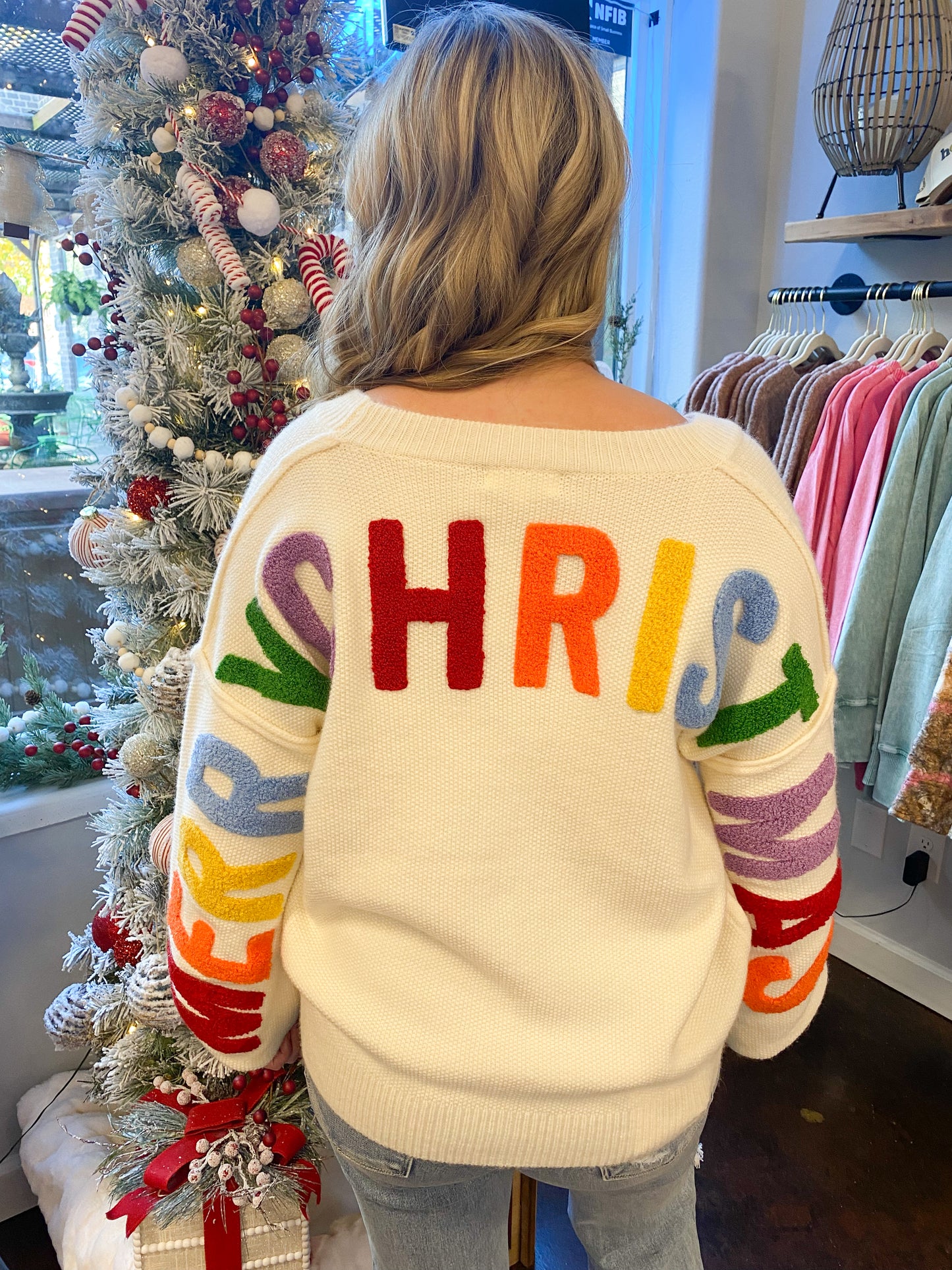 Merry Christmas Patchwork Cardigan