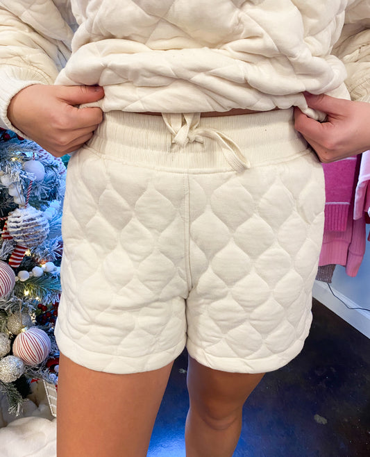 Quilted Shorts, Bone