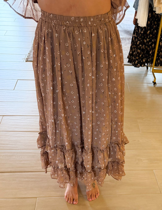 Autumn Bloom Tiered Skirt