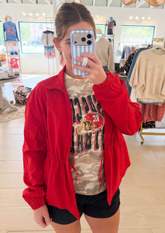 Active Peplum Jacket, Smitten Red