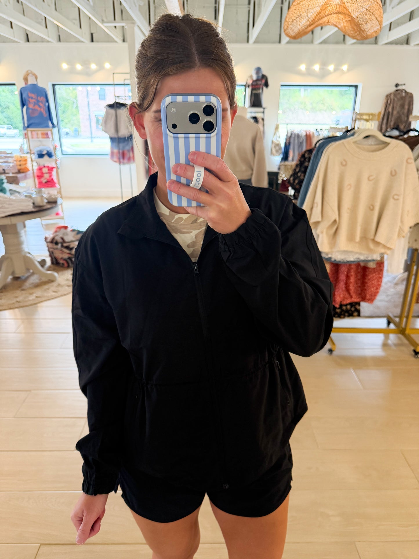 Active Peplum Jacket, Black