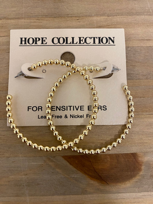 Beaded Hoops, Large