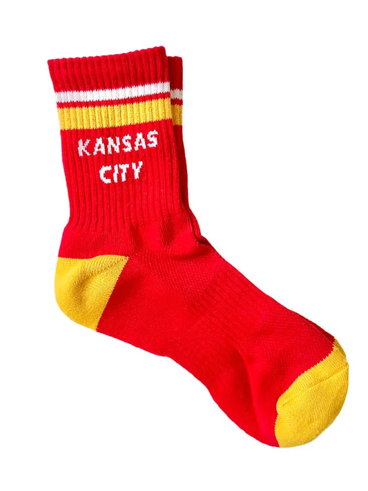 Kansas City Crew Socks, Red w/ Gold & White