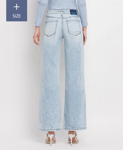 Lovervet Plus Size Tummy Control Super High Rise Wide Leg