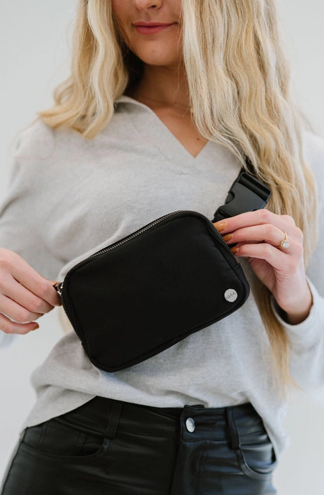 Madison Crossbody Belt Bag, Black