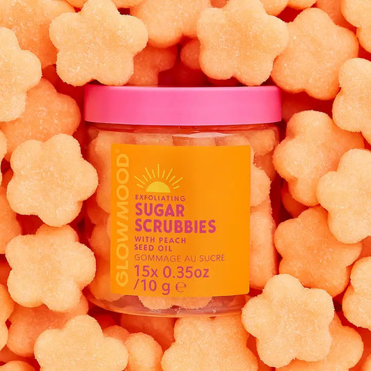 Peach and Mint Exfoliating Sugar Scrubbies