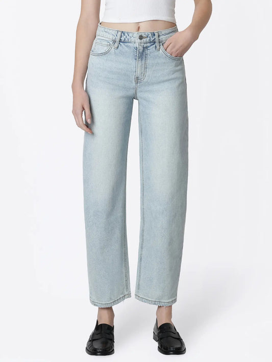 Lovervet Plus Super High Rise Light Wash Barrel Jeans