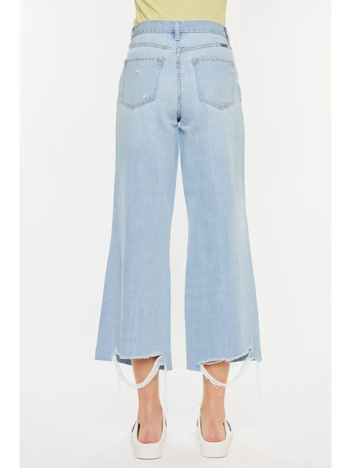 Kancan Ultra High Rise Cropped Wide Leg Jeans