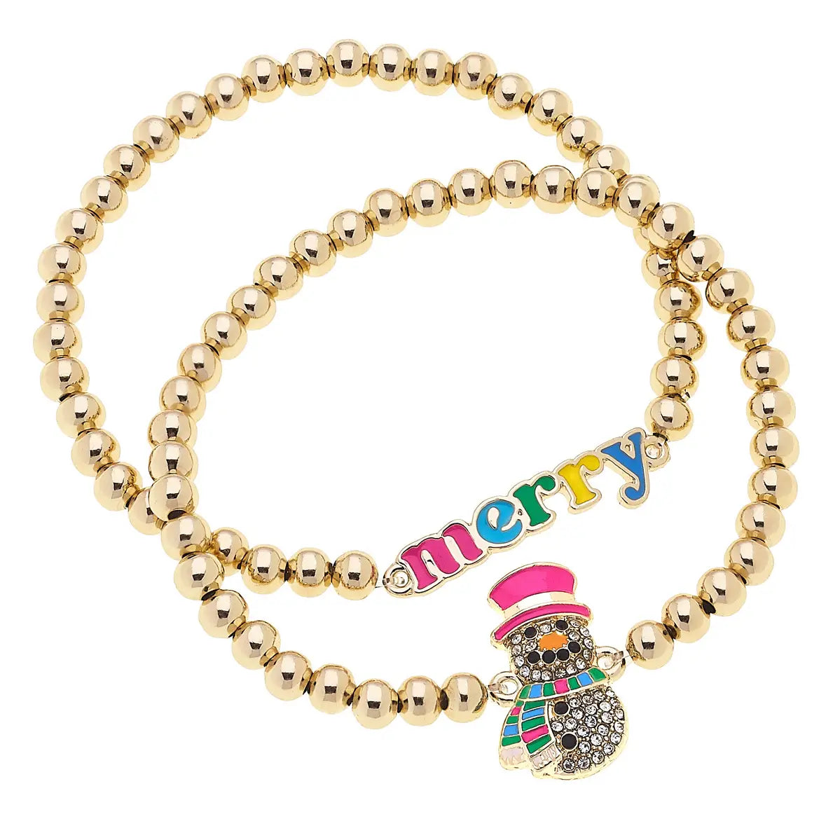 Very Merry Ball Bead Stretch Bracelet, Set of 2