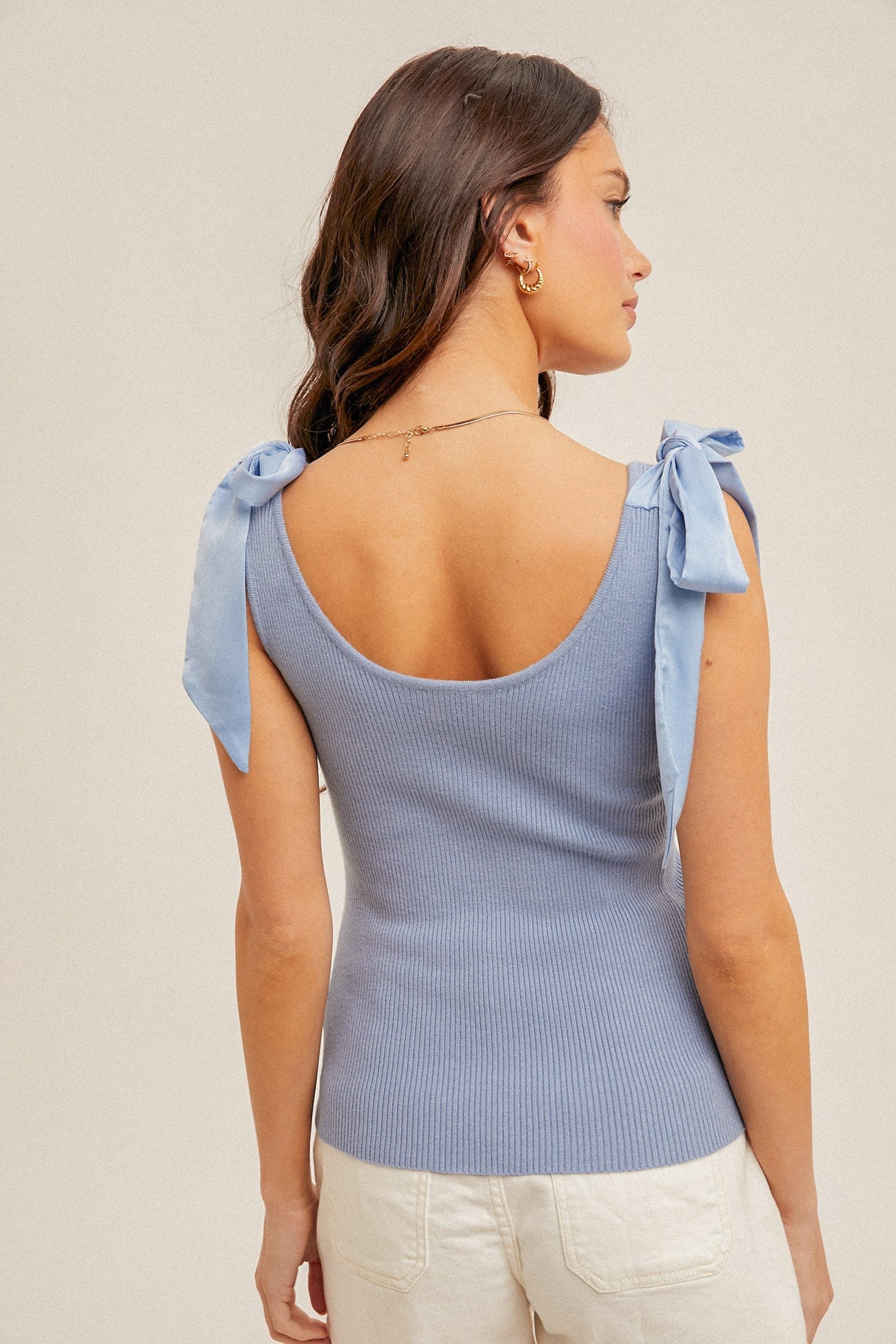 Sweetheart Bow Tank, Baby Blue