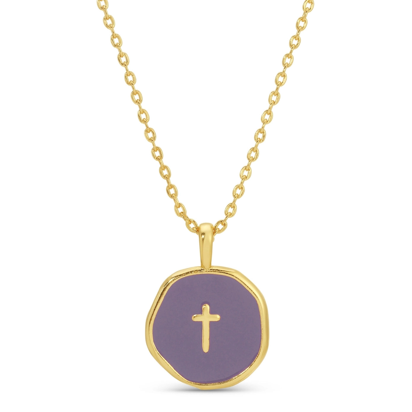 Tiny Cross Pendant Necklace, Dusk