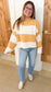 Striped Pattern Chenille Sweater, Mustard
