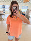 Acid Wash Tee, Coral