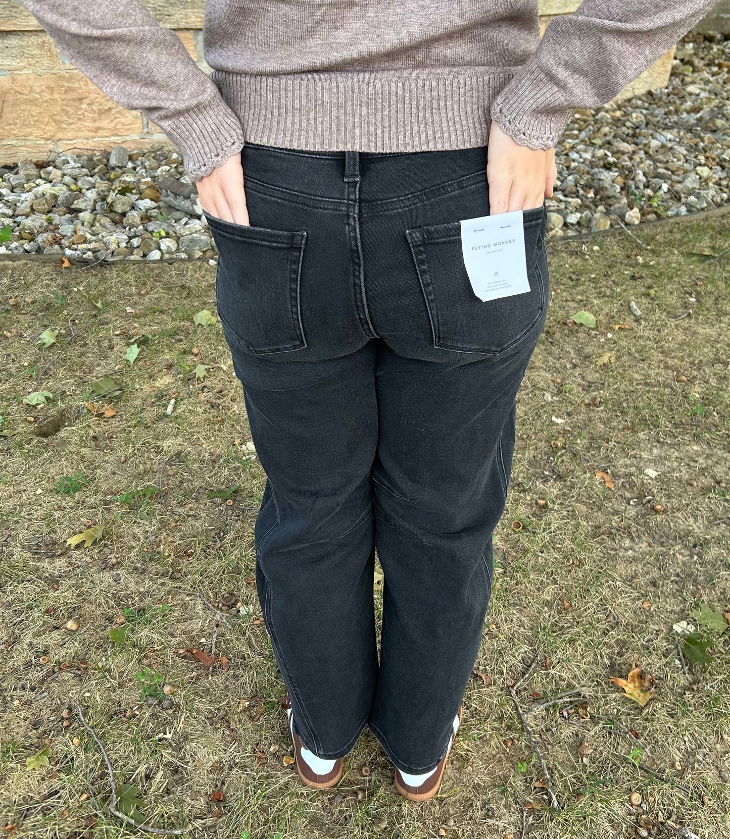 Flying Monkey, High Rise Ankle Barrel Leg Jeans