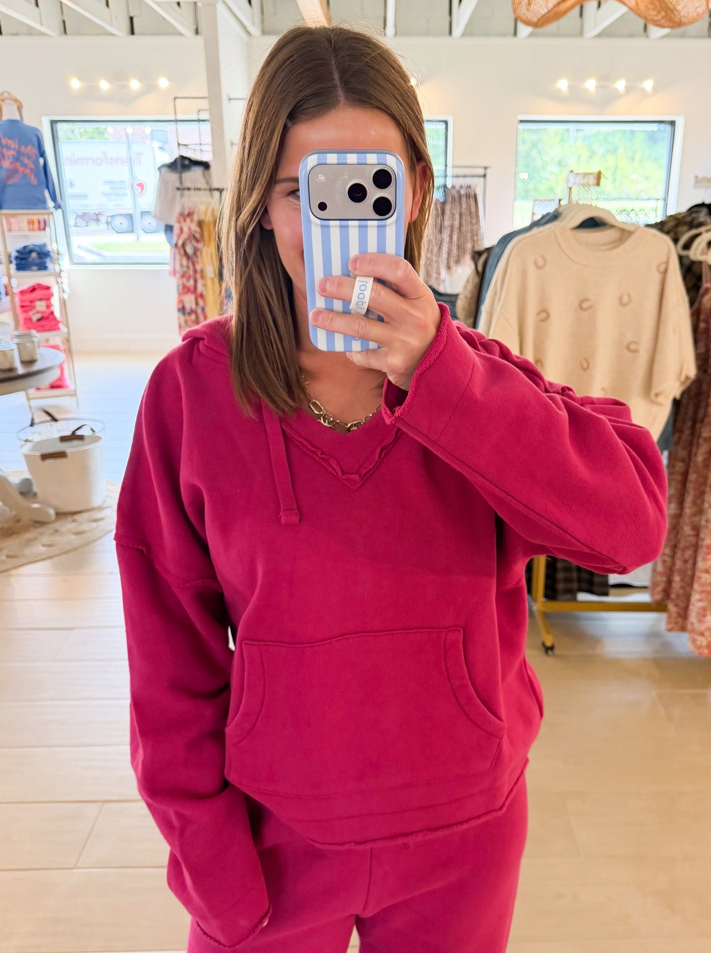Malibu Air Cotton Hoodie, Plum Pink