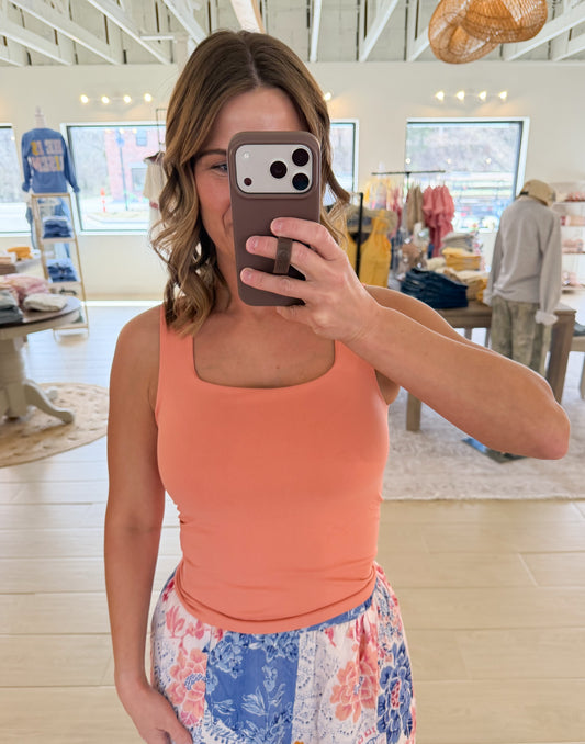 Square Top Tank, Terracotta