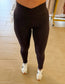 Venice Crossover Waist Leggings, Coffee Bean