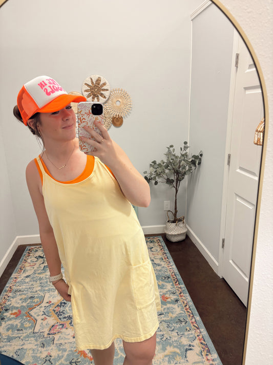 On the Go Romper Dress- Sunshine