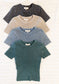 Washed Ribbed Short Sleeve Tee, Multiple Colors