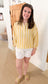 Striped Tie Cuff Blouse, Daisy Yellow
