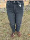 Flying Monkey, High Rise Ankle Barrel Leg Jeans