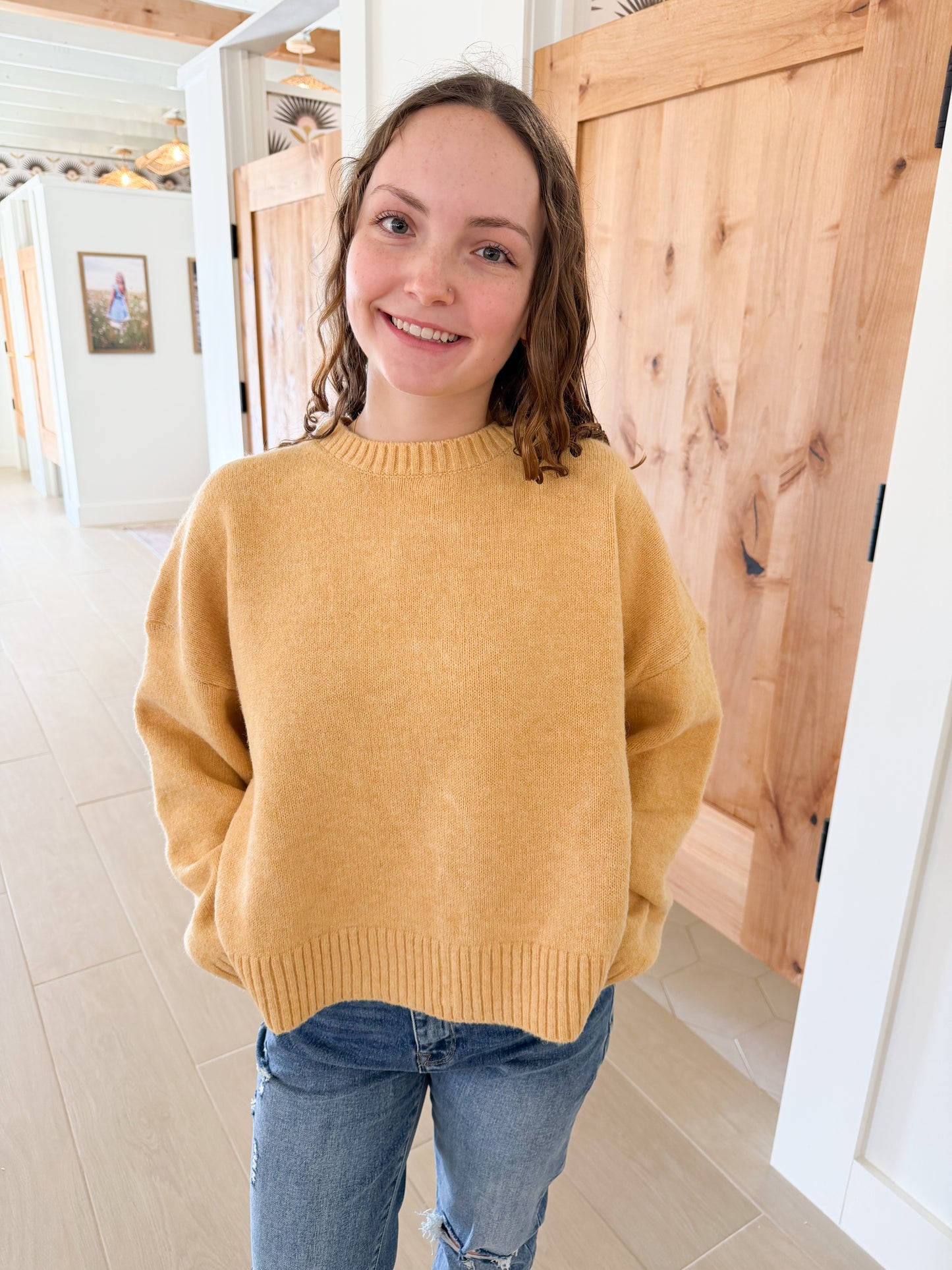 Tie-Back Sweater, Marigold