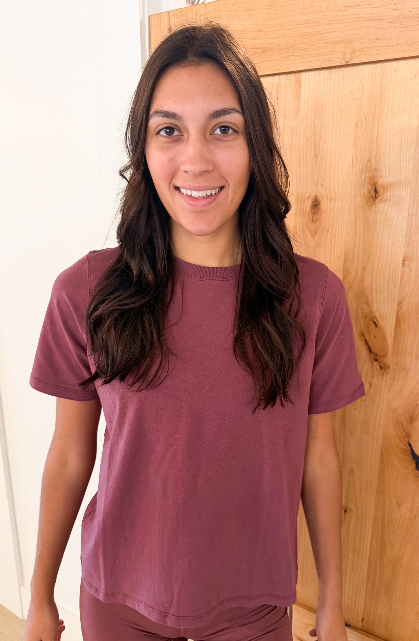 Classic Boxy Fit Tee, Rosewood