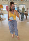 Striped Relaxed Pants, Denim Blue