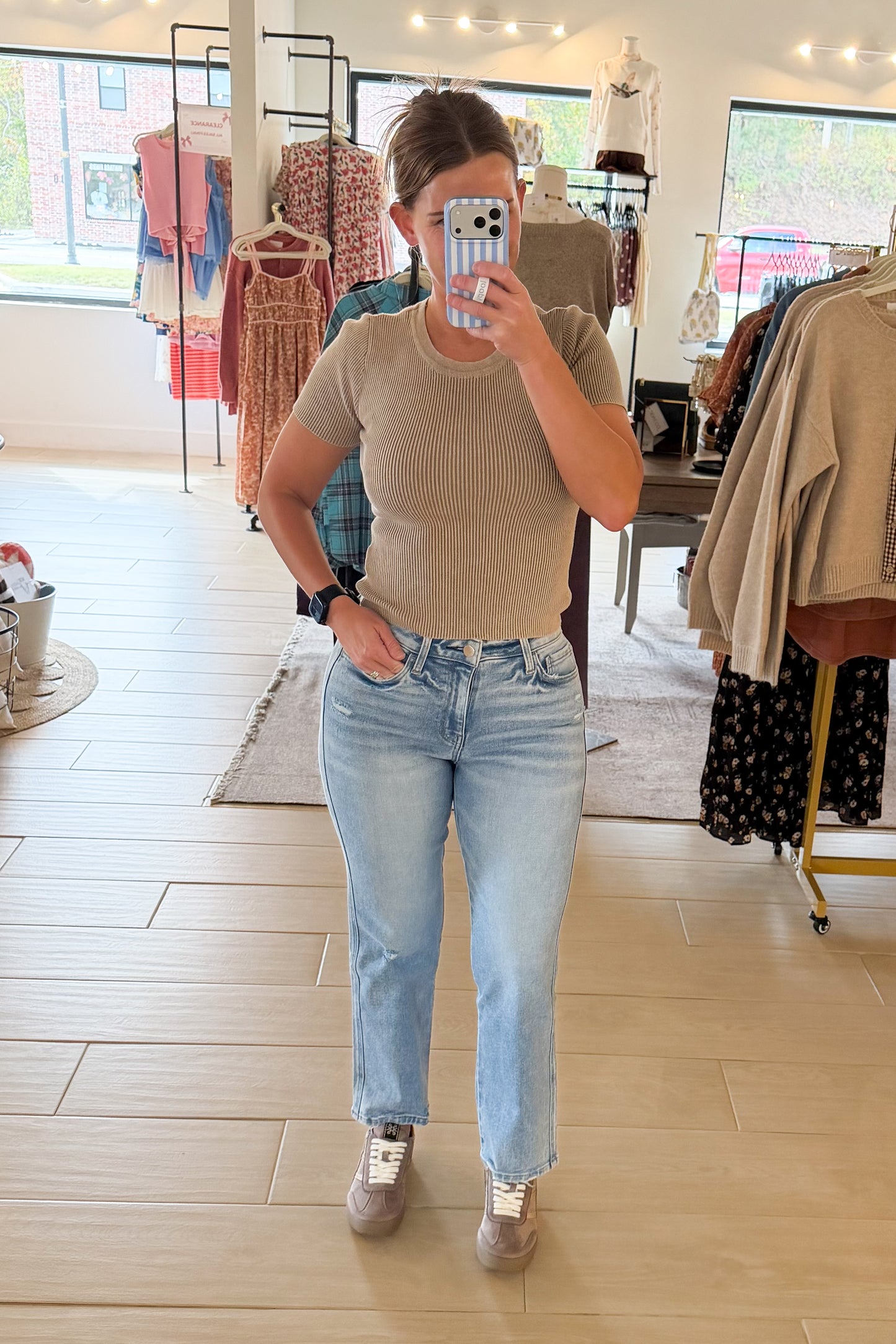 Flying Monkey Distressed Hem Crop Straight Jeans