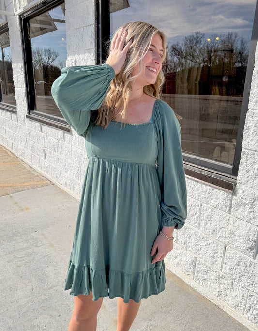 Taya Dress, Eucalyptus