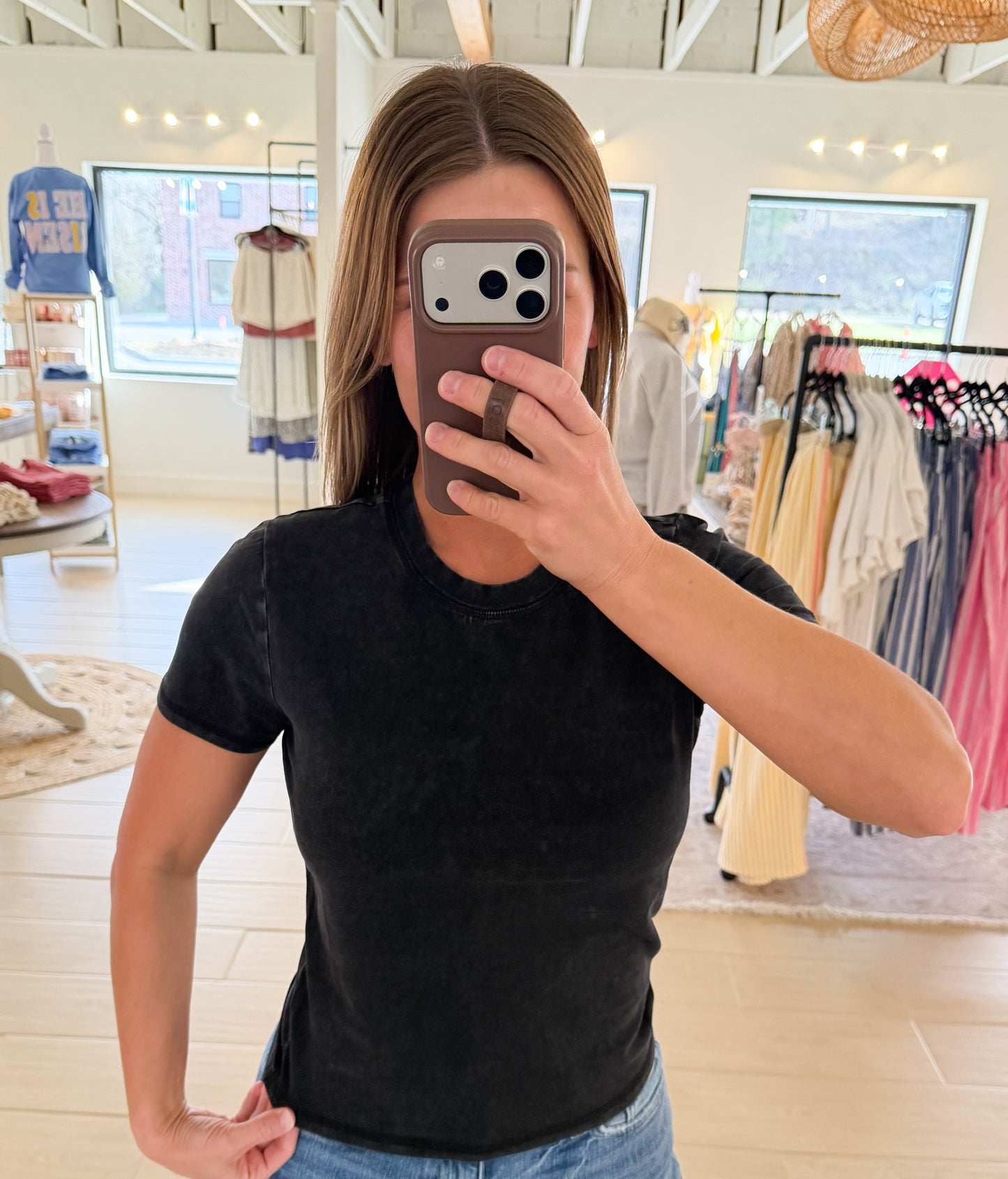 Mineral Wash Short Sleeve, Black