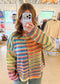 Rainbow Button-Up Sweater