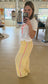 Wide Leg Pull On Pants, Yellow