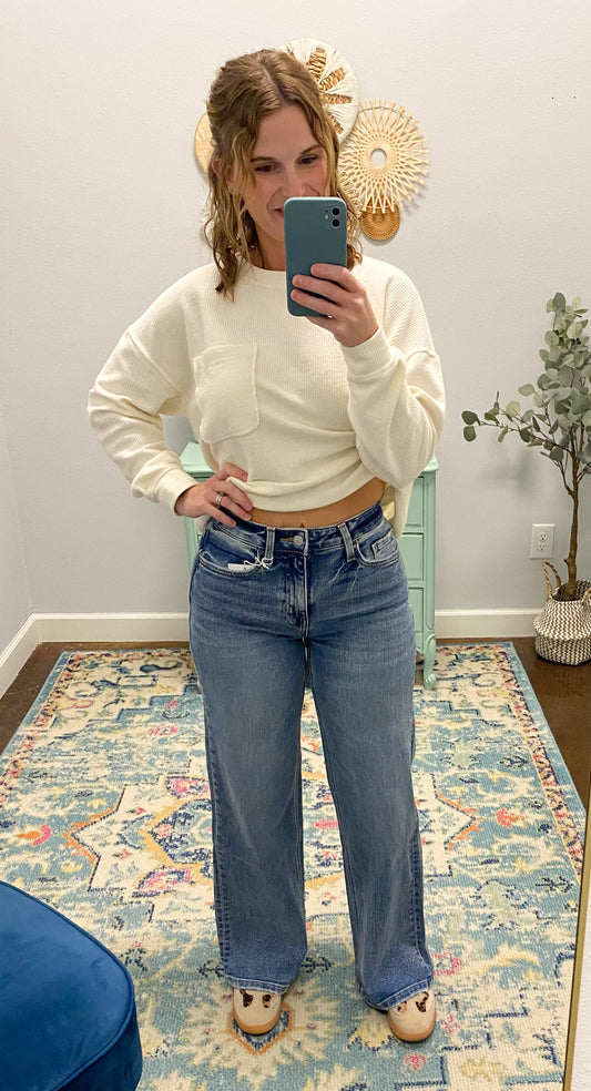 Flying Monkey High Rise Wide Leg Jeans