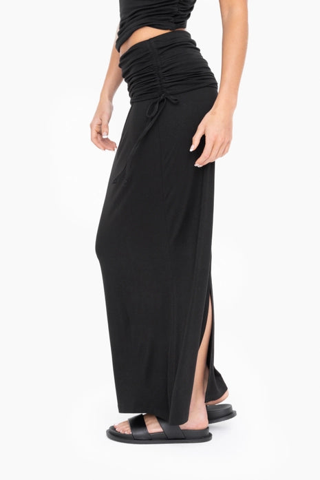 2-in-1 Convertible Maxi Skirt, Black