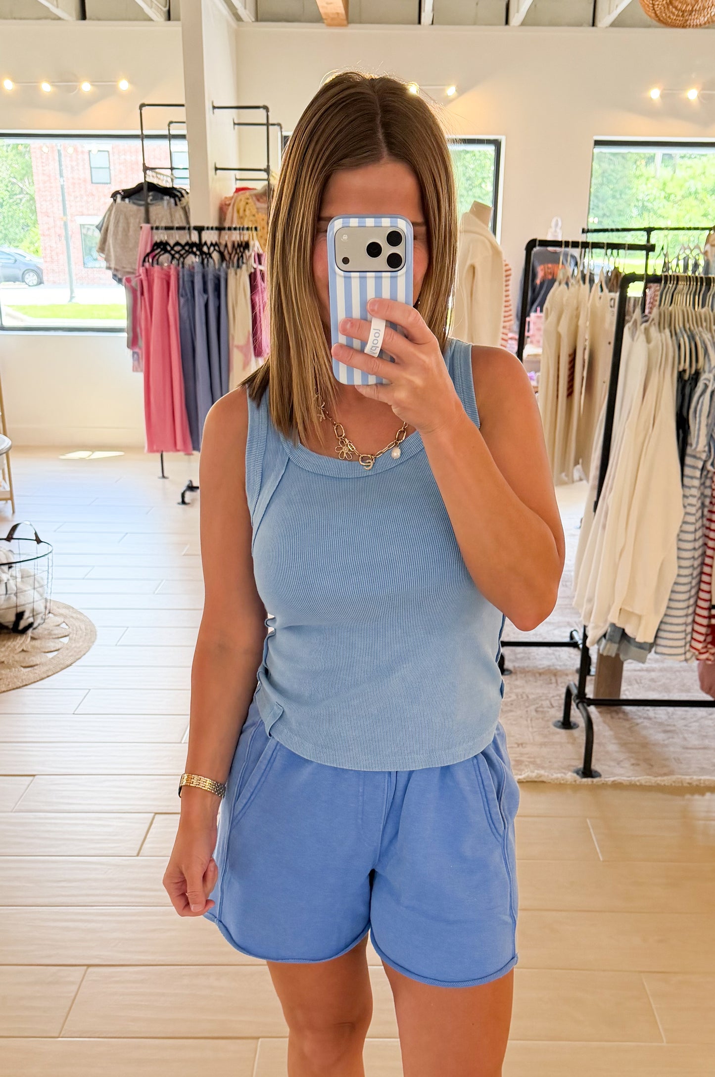 Mineral Washed Terry Short, Aqua Splash