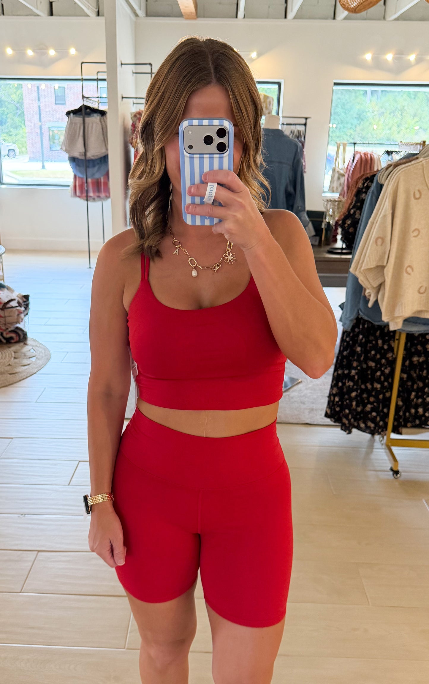 Venice Cloud Light Contour Biker Shorts, Smitten Cherry