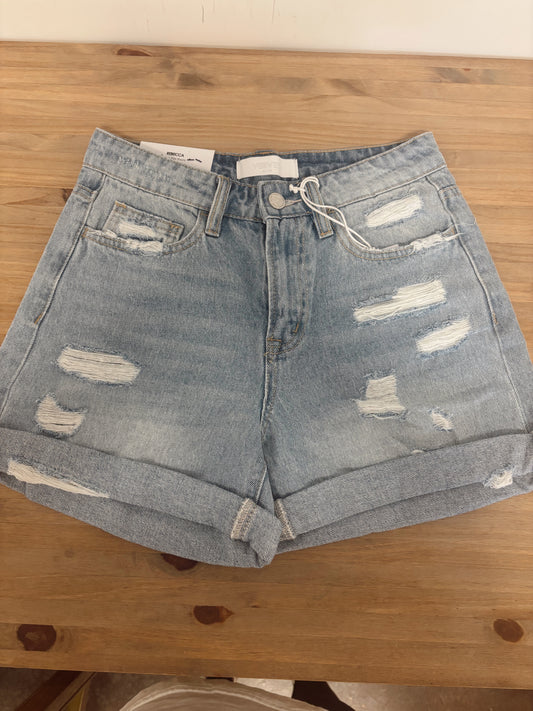 Vervet Mid Rise Double Cuffed Boyfriend Shorts