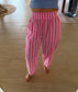 Striped Relaxed Pants, Peony Pink