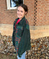 Frayed Corduroy Plaid Jacket, Green