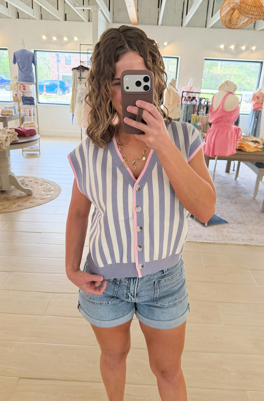 Cloudberry Stripe Vest