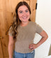 Washed Ribbed Short Sleeve Tee, Multiple Colors