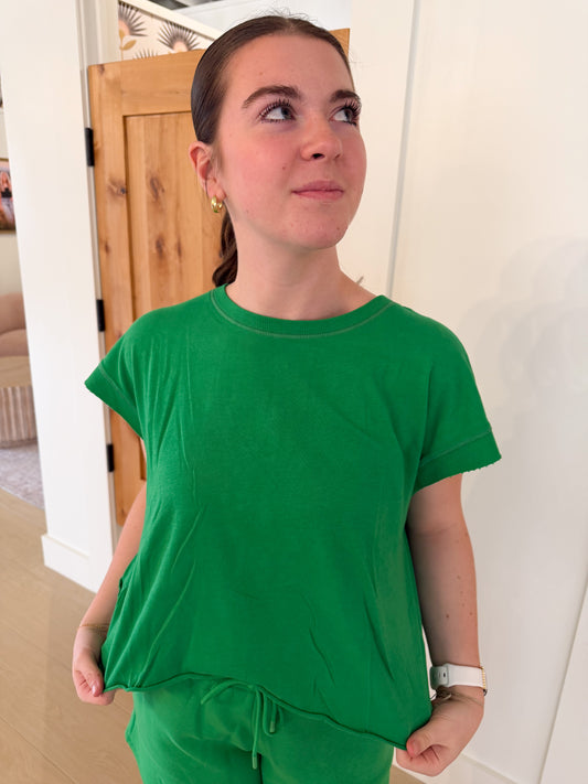 Open Back Tee, Green Pop