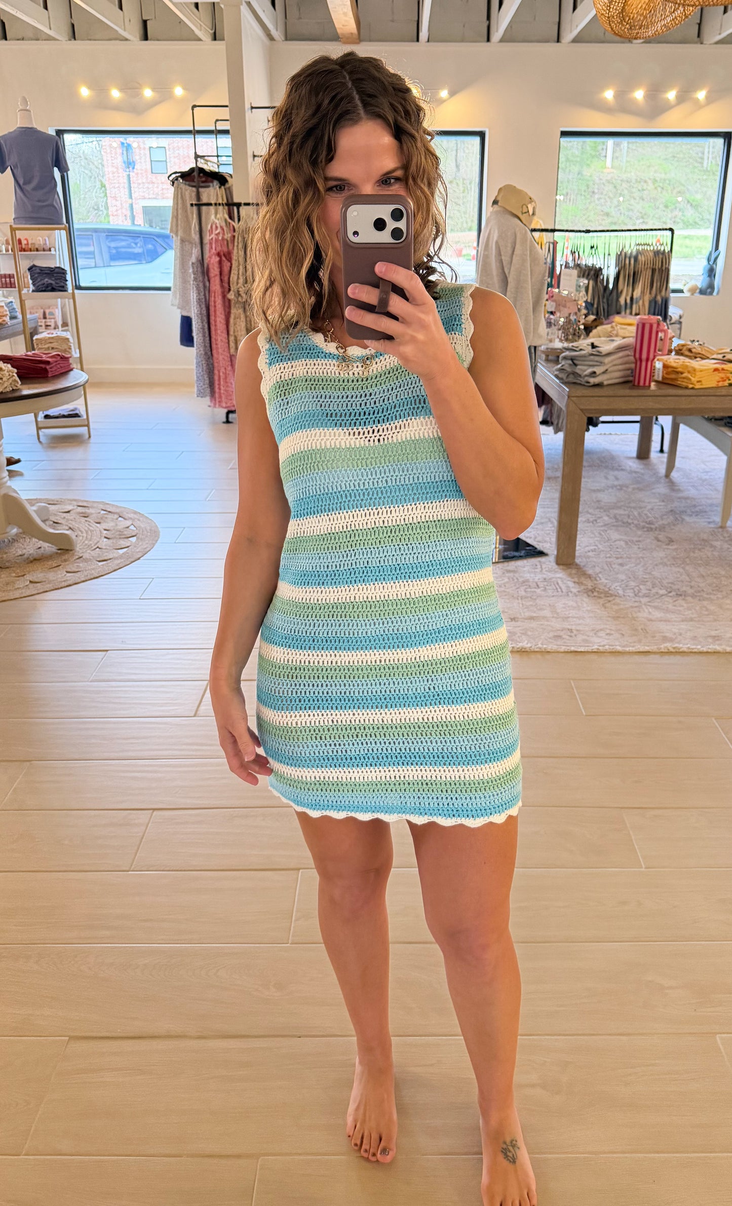 Blue Lagoon Crochet Dress