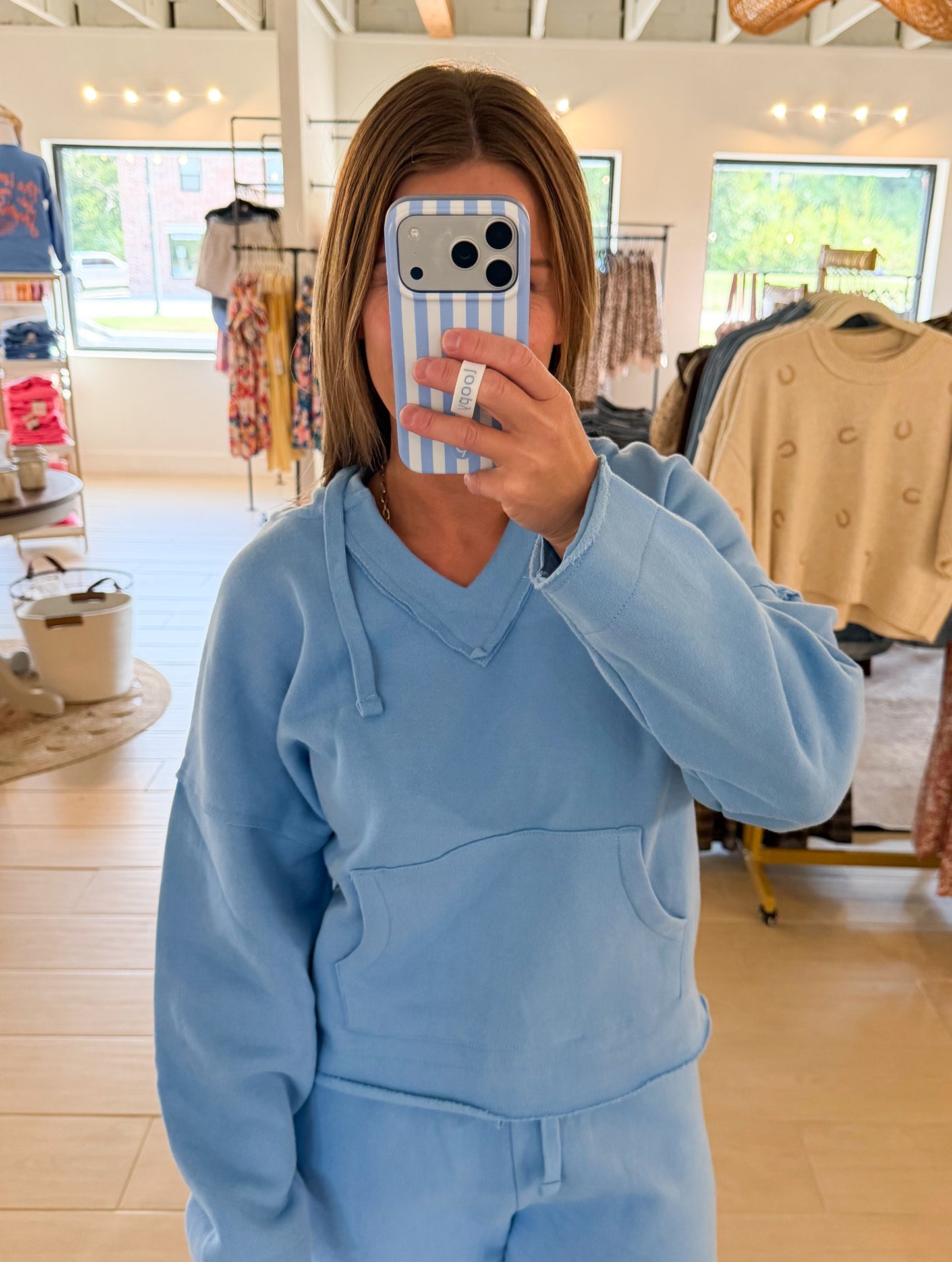 Malibu Air Cotton Hoodie, Denim Drift