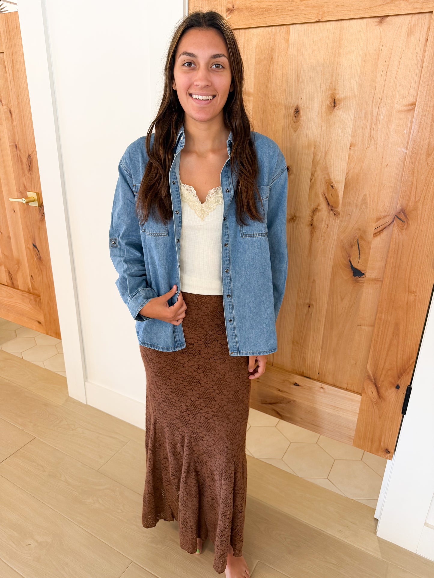 Cinnamon Lace Maxi Skirt